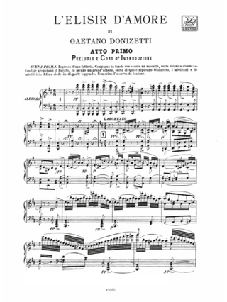 L'Elisir d'Amore. Relié - DONIZETTI - Partition - Opéras
